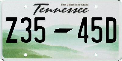 TN license plate Z3545D