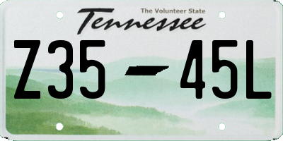 TN license plate Z3545L