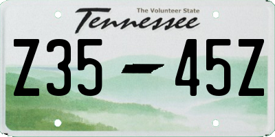 TN license plate Z3545Z