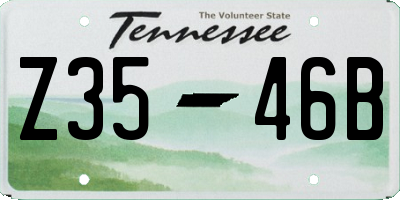 TN license plate Z3546B