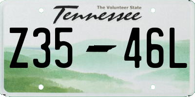 TN license plate Z3546L