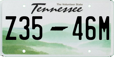 TN license plate Z3546M