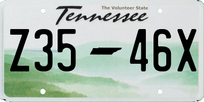 TN license plate Z3546X