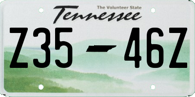 TN license plate Z3546Z