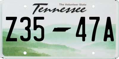 TN license plate Z3547A