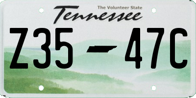 TN license plate Z3547C