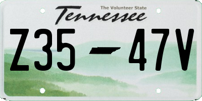 TN license plate Z3547V
