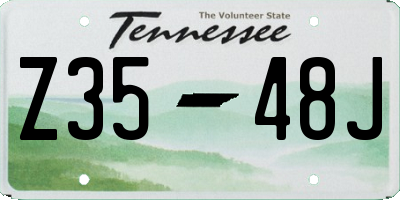 TN license plate Z3548J