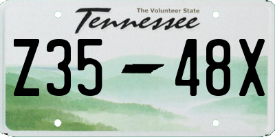 TN license plate Z3548X