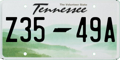 TN license plate Z3549A