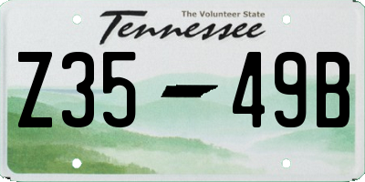 TN license plate Z3549B