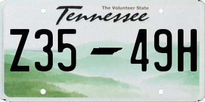 TN license plate Z3549H