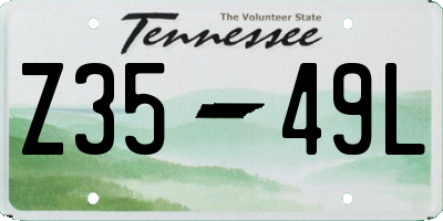 TN license plate Z3549L
