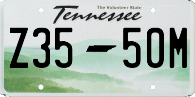 TN license plate Z3550M