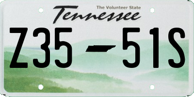 TN license plate Z3551S