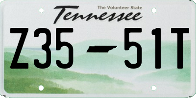 TN license plate Z3551T