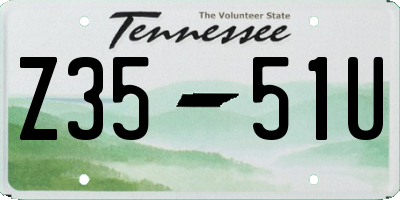 TN license plate Z3551U