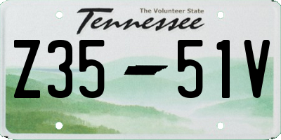 TN license plate Z3551V