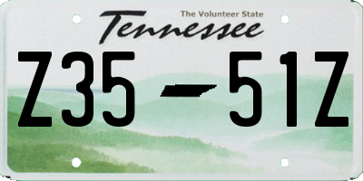 TN license plate Z3551Z