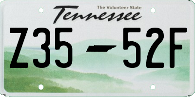 TN license plate Z3552F