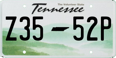 TN license plate Z3552P