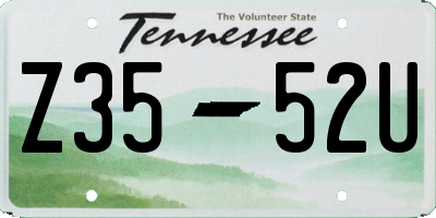 TN license plate Z3552U