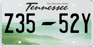 TN license plate Z3552Y