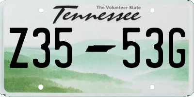 TN license plate Z3553G