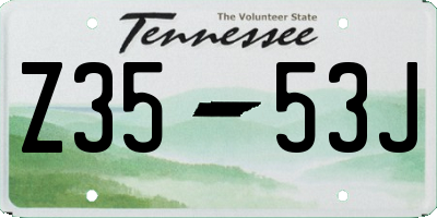 TN license plate Z3553J
