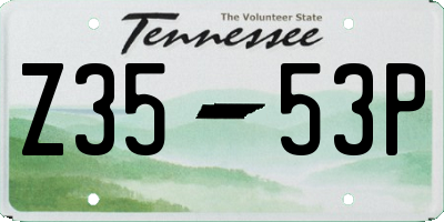 TN license plate Z3553P