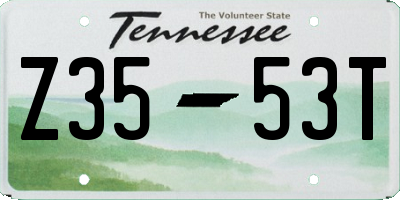 TN license plate Z3553T