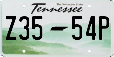 TN license plate Z3554P