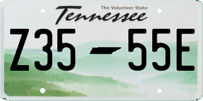 TN license plate Z3555E