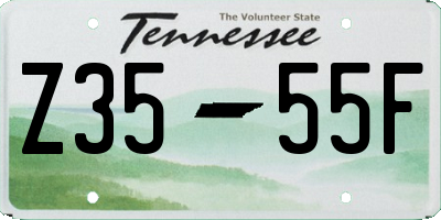 TN license plate Z3555F