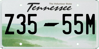 TN license plate Z3555M