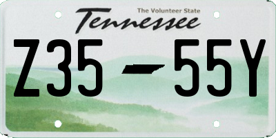 TN license plate Z3555Y