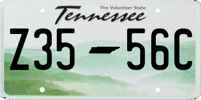 TN license plate Z3556C