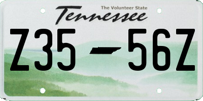 TN license plate Z3556Z