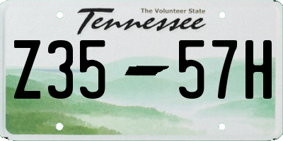 TN license plate Z3557H
