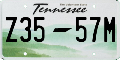 TN license plate Z3557M