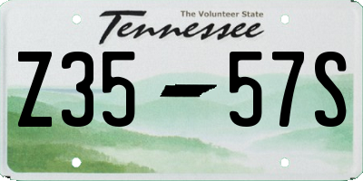 TN license plate Z3557S
