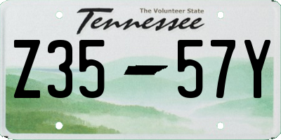 TN license plate Z3557Y