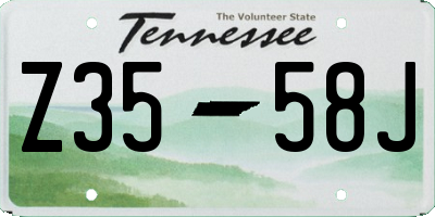 TN license plate Z3558J