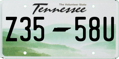 TN license plate Z3558U