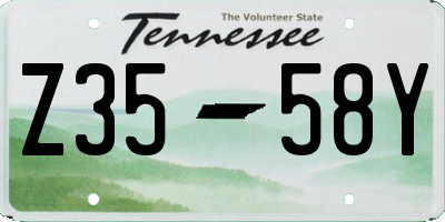 TN license plate Z3558Y