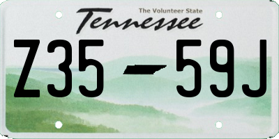TN license plate Z3559J