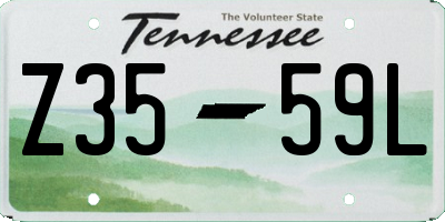 TN license plate Z3559L