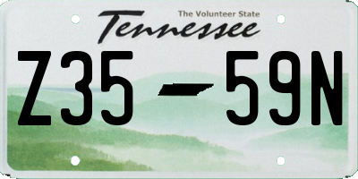 TN license plate Z3559N