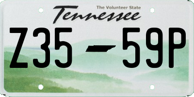 TN license plate Z3559P