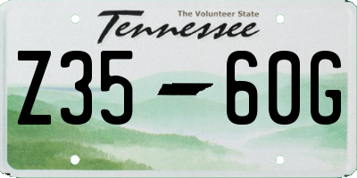 TN license plate Z3560G